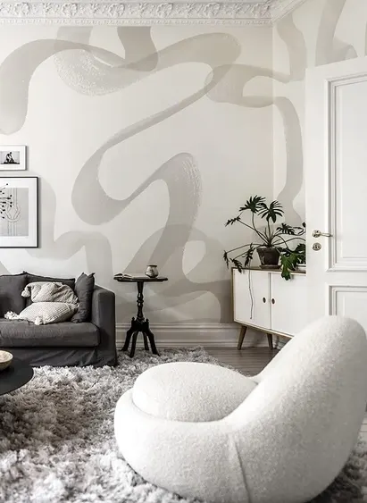 Abstract minimalist gray beige wallpaper